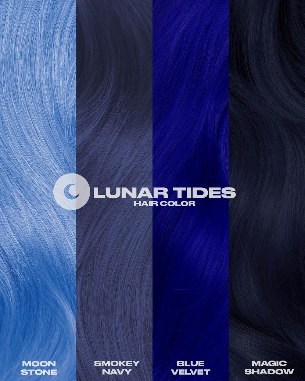 Before and after with Lunar Tides Blue Velvet color transformation