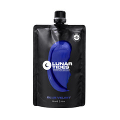 Lunar Tides Blue Velvet bottle showing bold shade for at-home color