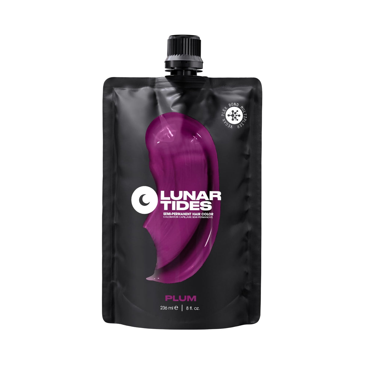 Lunar Tides Plum color bottle showing rich shade for at-home color experiments
