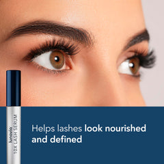 Lunavia 10X Lash Serum ingredients featuring peptides and ginseng for nourished-looking lashes