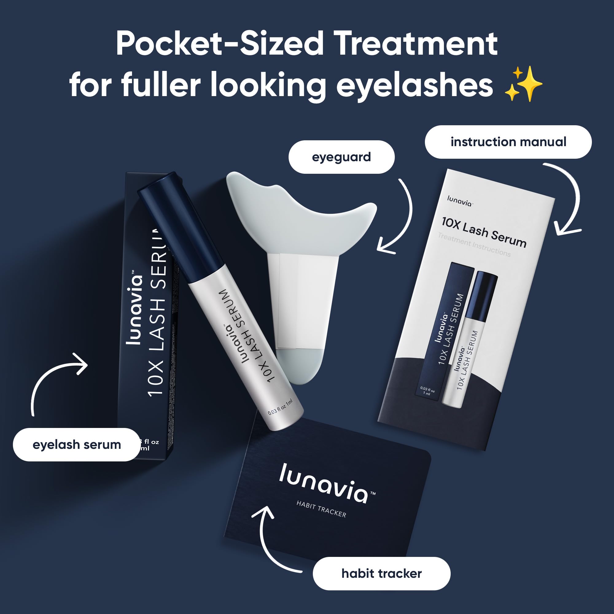 Lunavia 10X Lash Serum precision applicator ready for precise upper lash line