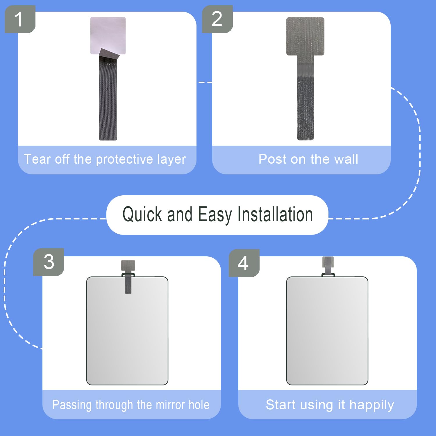 LUNCHIS durable, shatterproof shower mirror in an humid bathroom environment