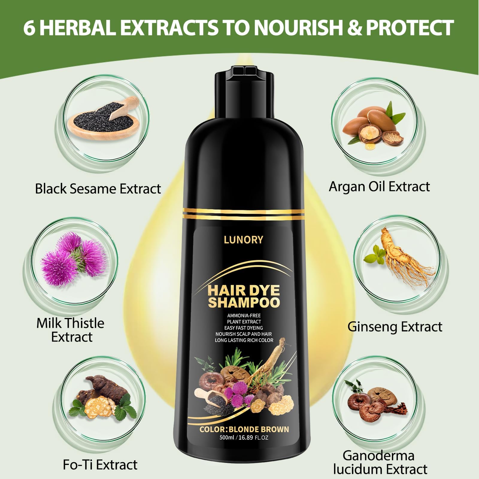 Lunory argan oil and ginseng infused formula nourishes hair with each wash