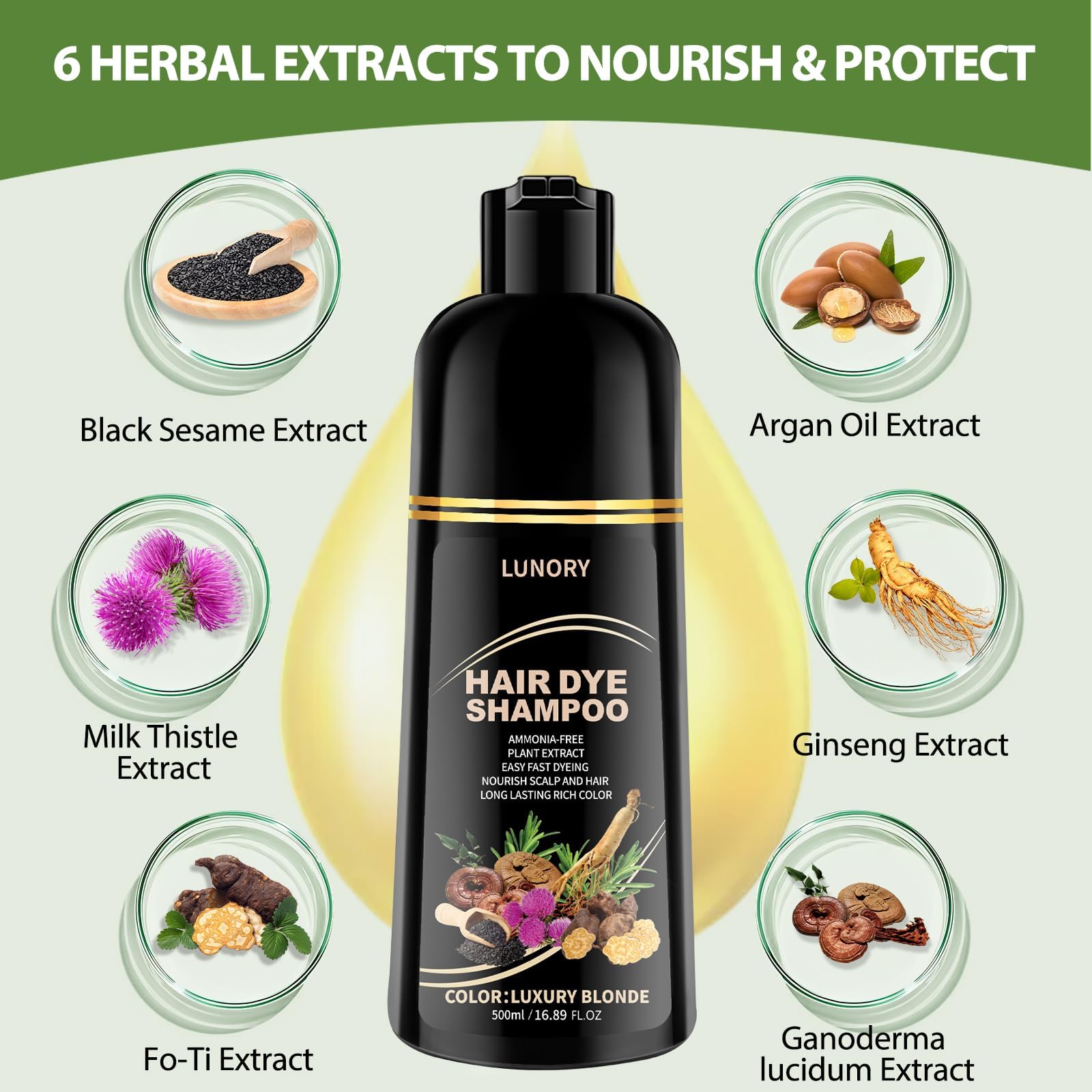 Lunory ginseng-infusion provides vitality while delivering even tint across strands