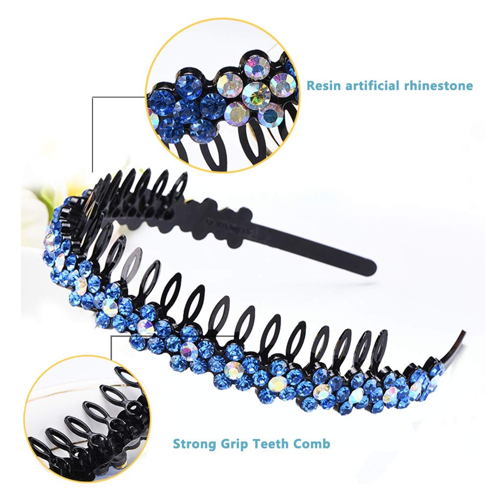 LUOLIPEYA diadema con dientes cristal onda multicolor, look creativo