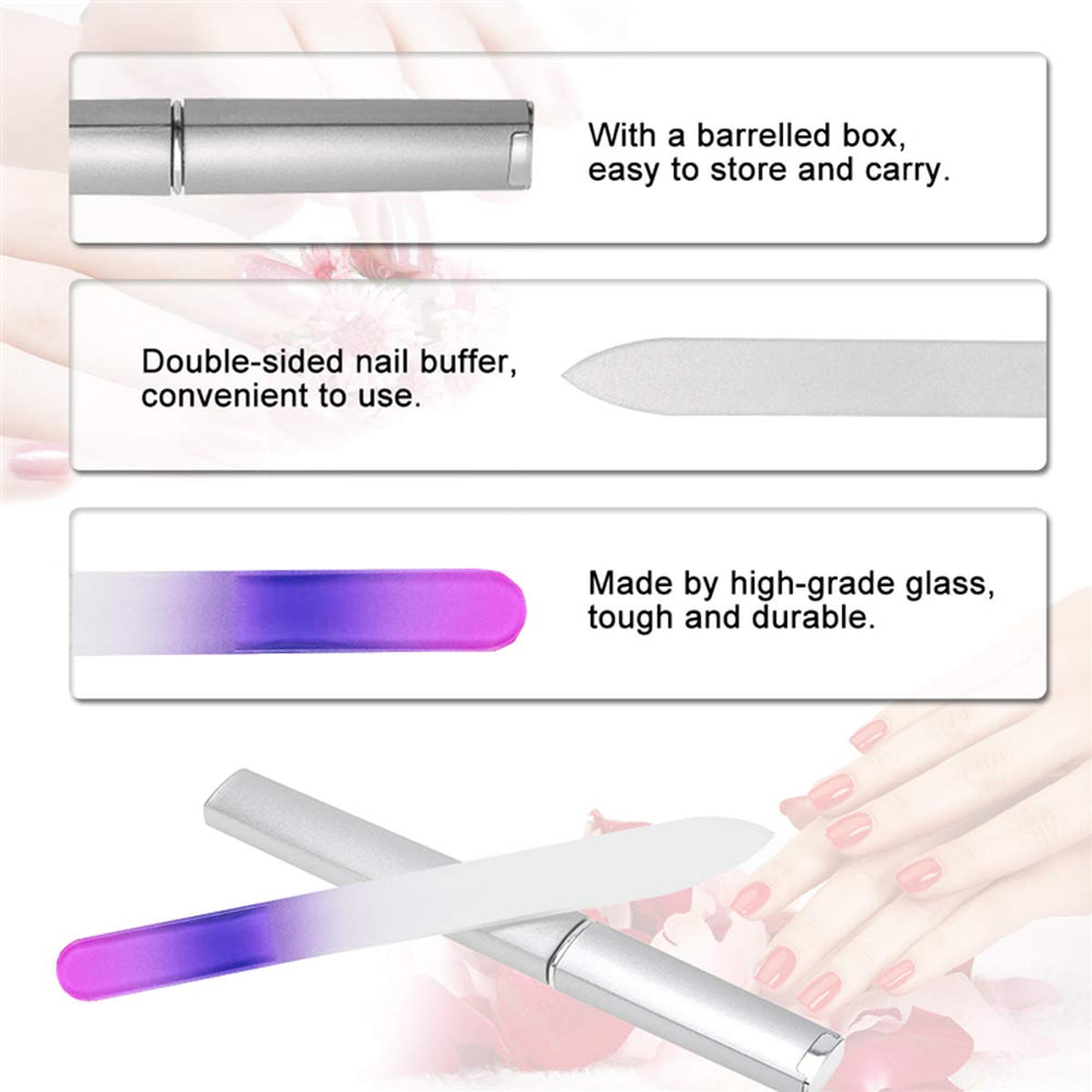 LUOTIVON double-sided crystal nail file, precise shaping with gentle filing.