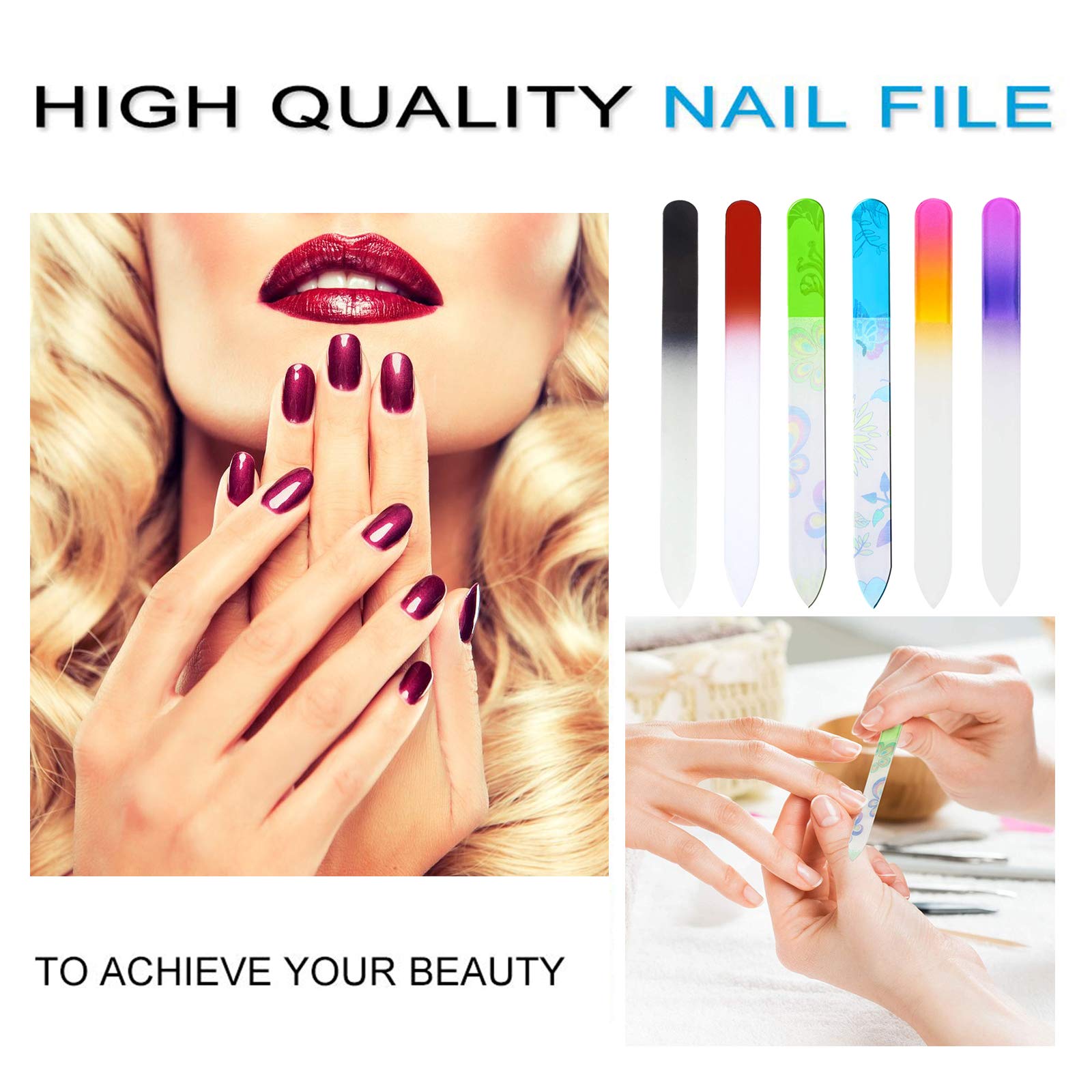 LUOTIVON hygienic non-porous nail file, easy to clean with water.