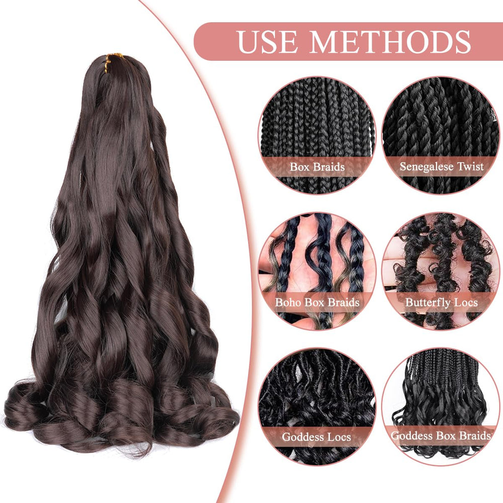 Luoyudu Crochet Hair Extensions in French Curly style ideal for versatile braids