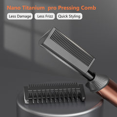 LURA Nano Titanium Hot Comb rose gold heat guard attachment protects the scalp during use.
