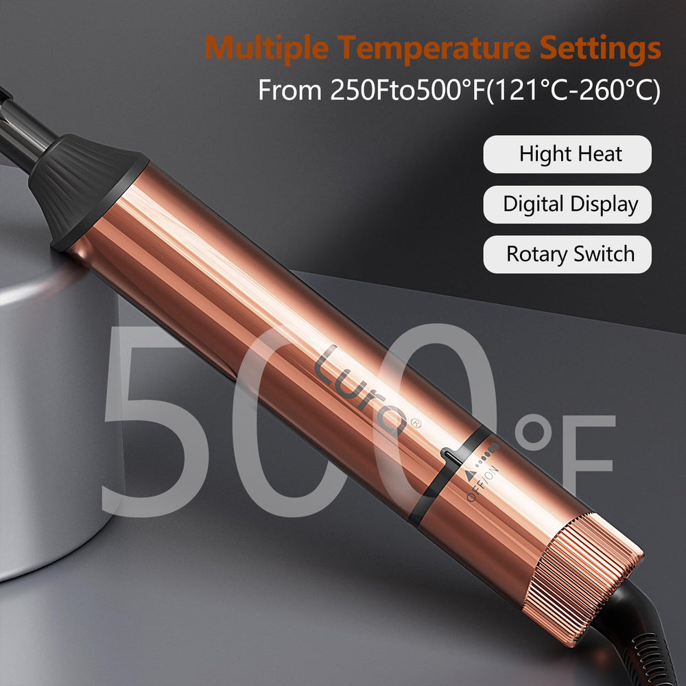 LURA Nano Titanium Hot Comb rose gold with LCD display for precise temperature control.