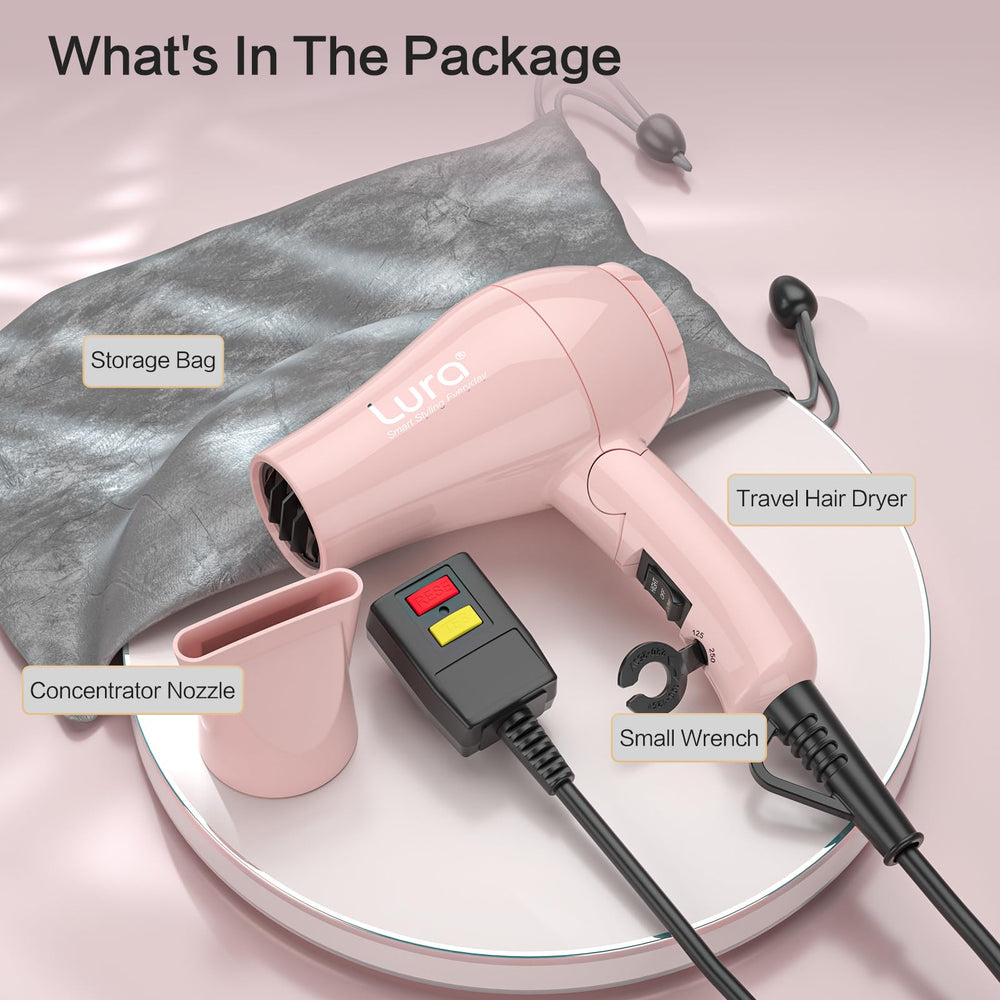 LURA travel bag keeps dryer and accessories neatly stored