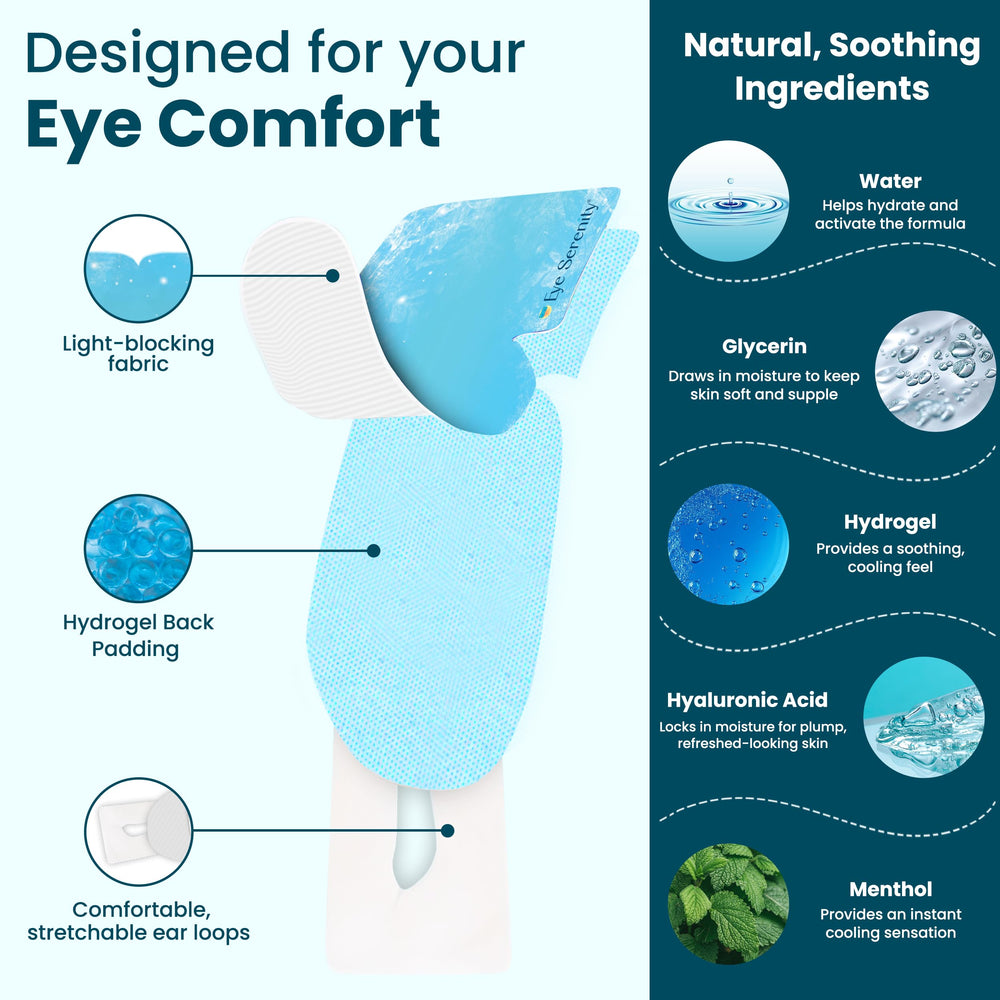CHILL eye mask is perfect for flights and travel days to reset eyes.