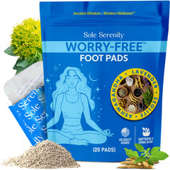 Lure Essentials Sole Serenity pads on feet for nighttime relaxation