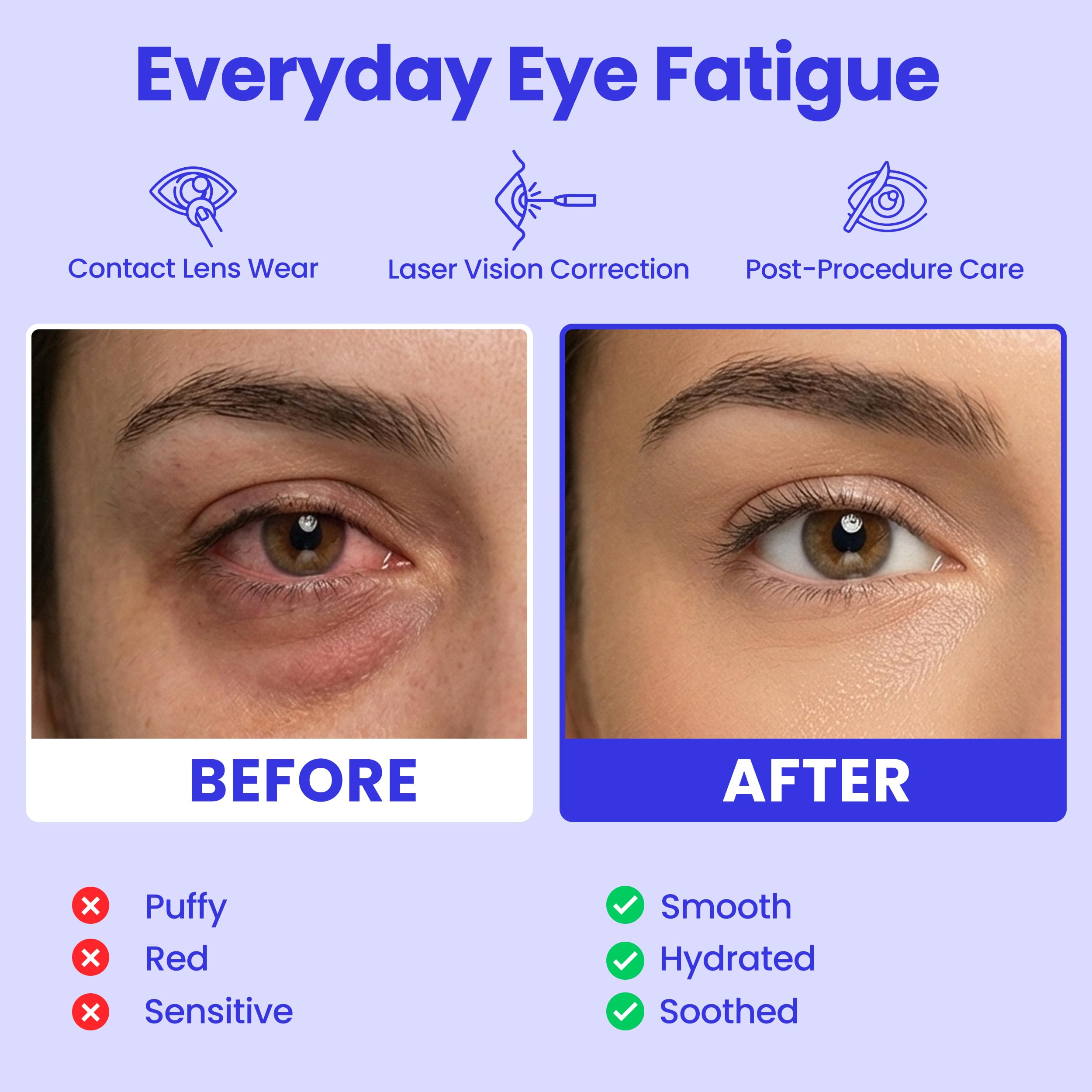 Lure Essentials Steam Eye Mask on eyes delivering soothing warmth after screens