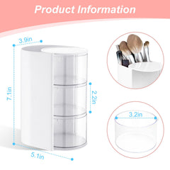 Luscinia makeup brush storage tower keeping brushes organized.