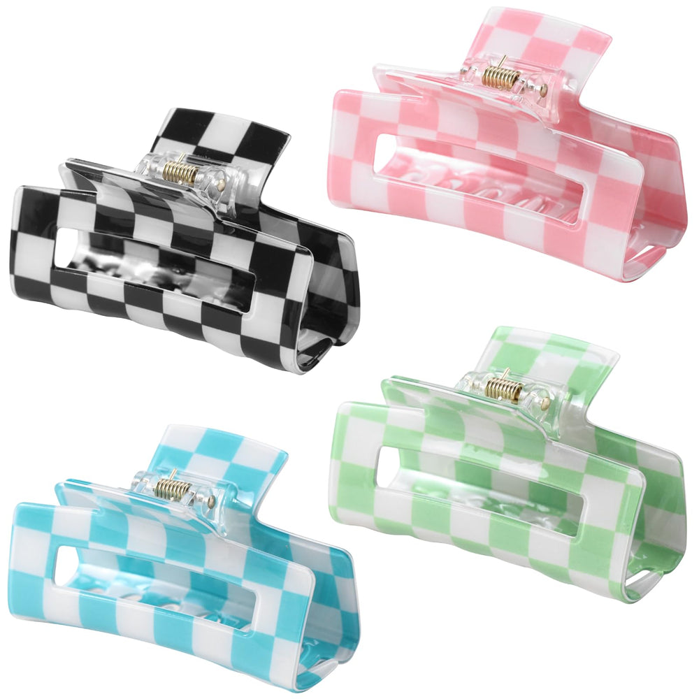 LuSeren 4-pack 3-inch colorful hair clips in assorted hues for secure all-day styling