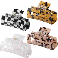 LuSeren 4-pack checkered clip for secure everyday styling.