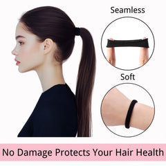 LuSeren matte black hair ties blend with outfits for professional and casual looks