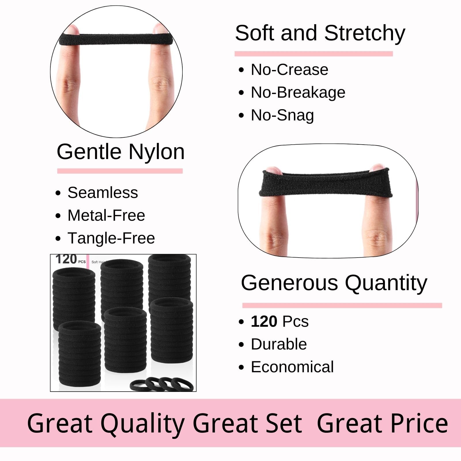 LuSeren bulk pack hair ties provides ready spare for gym desk or bag