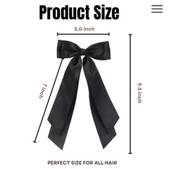 LuSeren black satin bow clip for versatile styling in daily looks