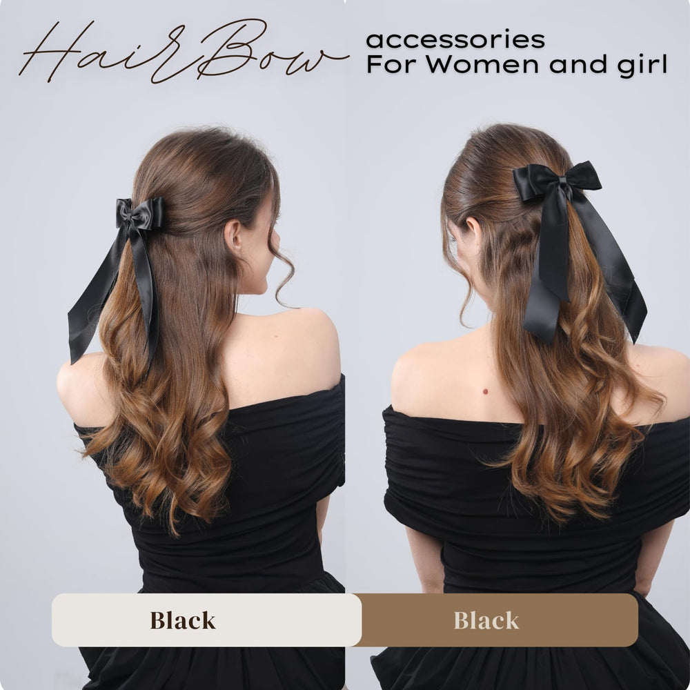 LuSeren sophisticated black bow clip for teen and women's looks