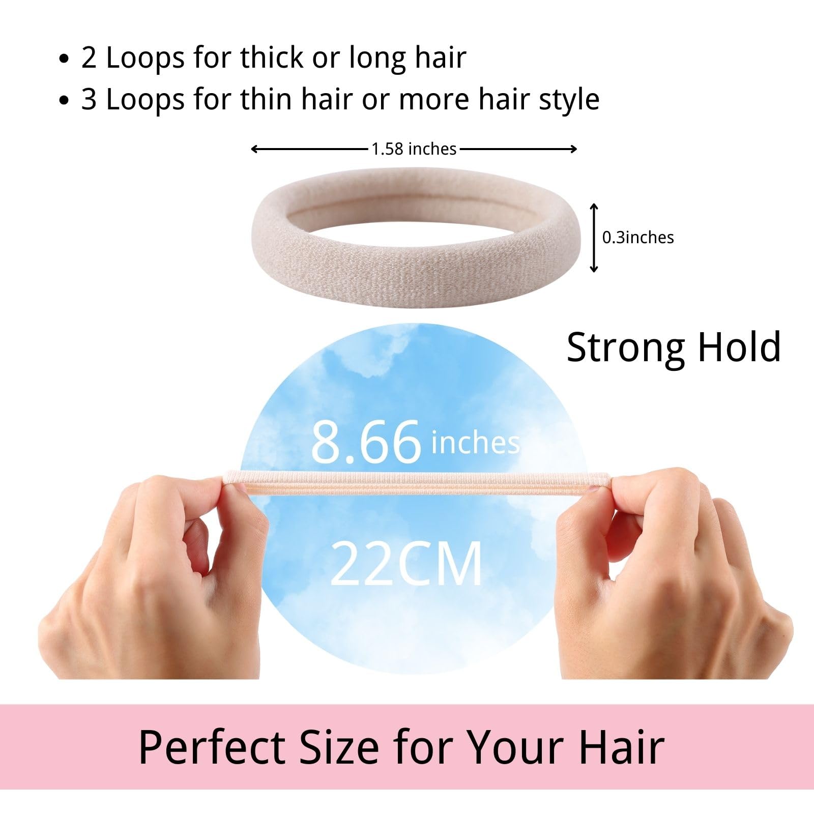 LuSeren nylon seamless ponytail holders blend with hair for a natural look