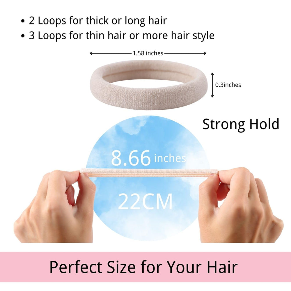 LuSeren nylon seamless ponytail holders blend with hair for a natural look