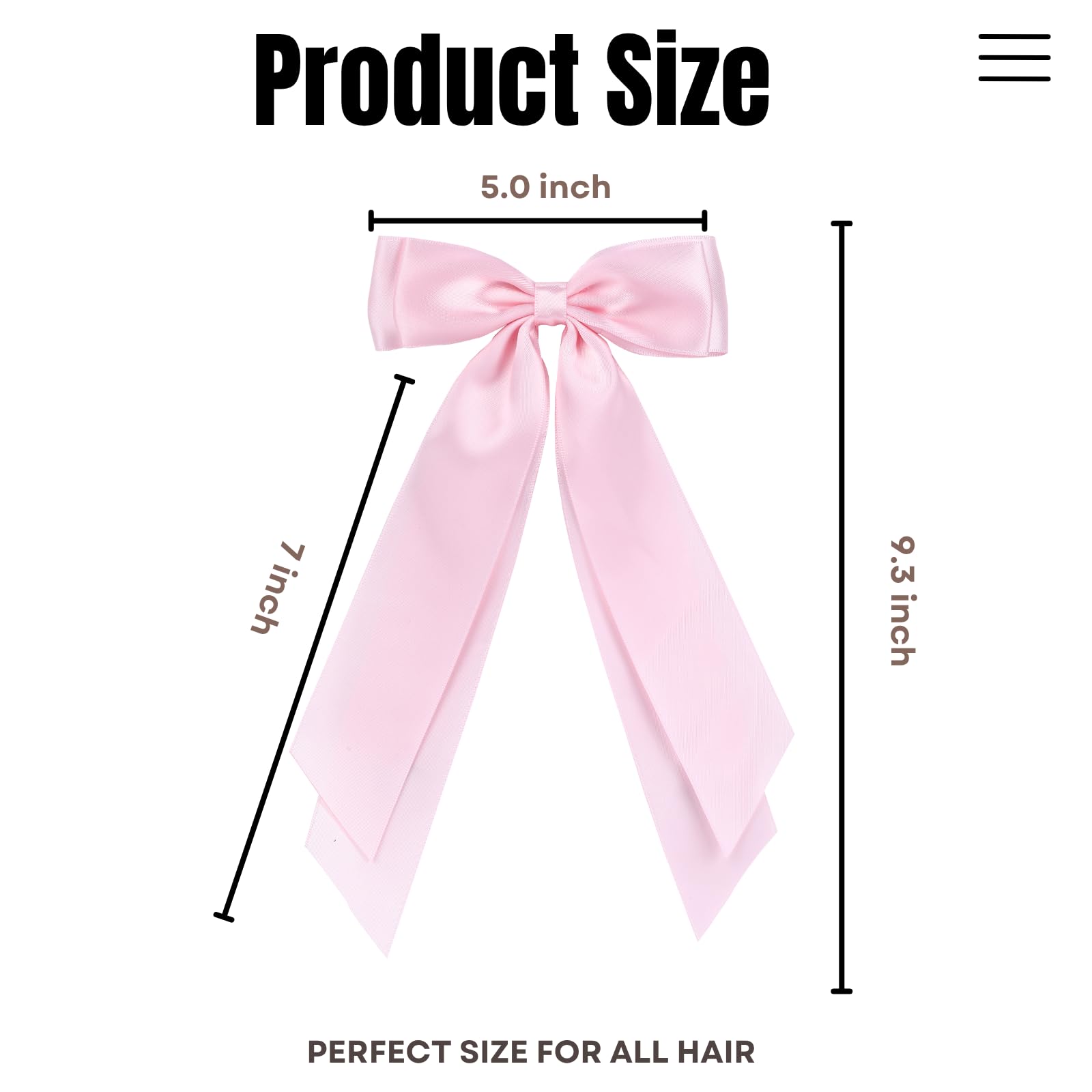 LuSeren pink satin hair bow clip adds gentle shine to hair