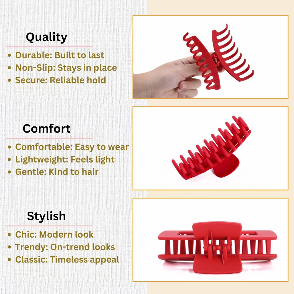 LuSeren pinzas para cabello grueso rojas: estilo y sujeción duradera.
