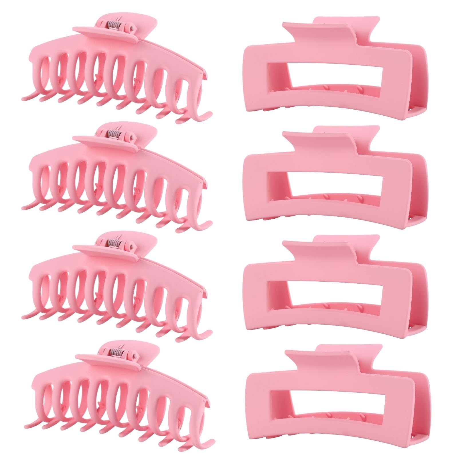 Pinzas LuSeren rosa para peinado diario, ideal para mechones gruesos.