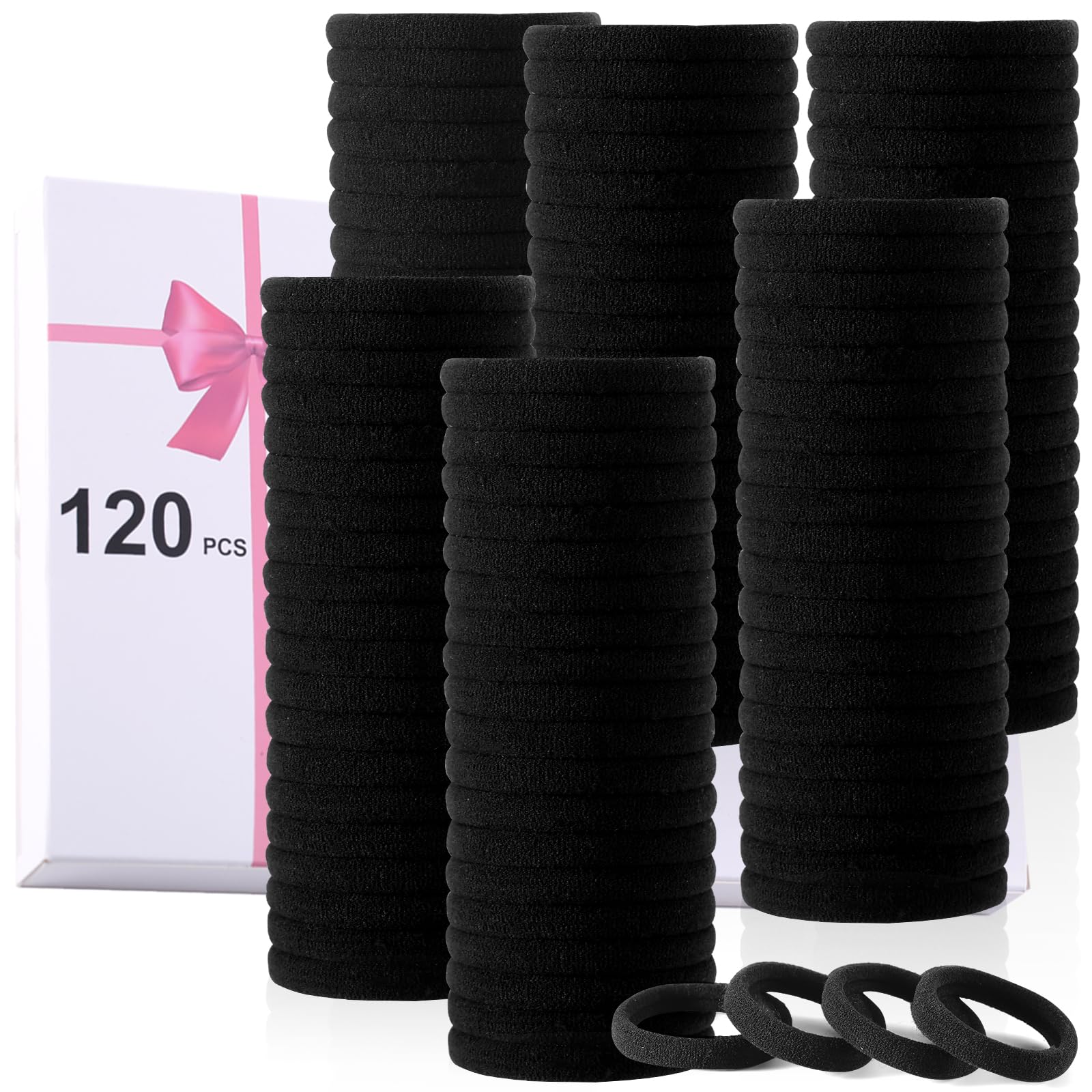 LuSeren reliable black hair ties for work school or workouts