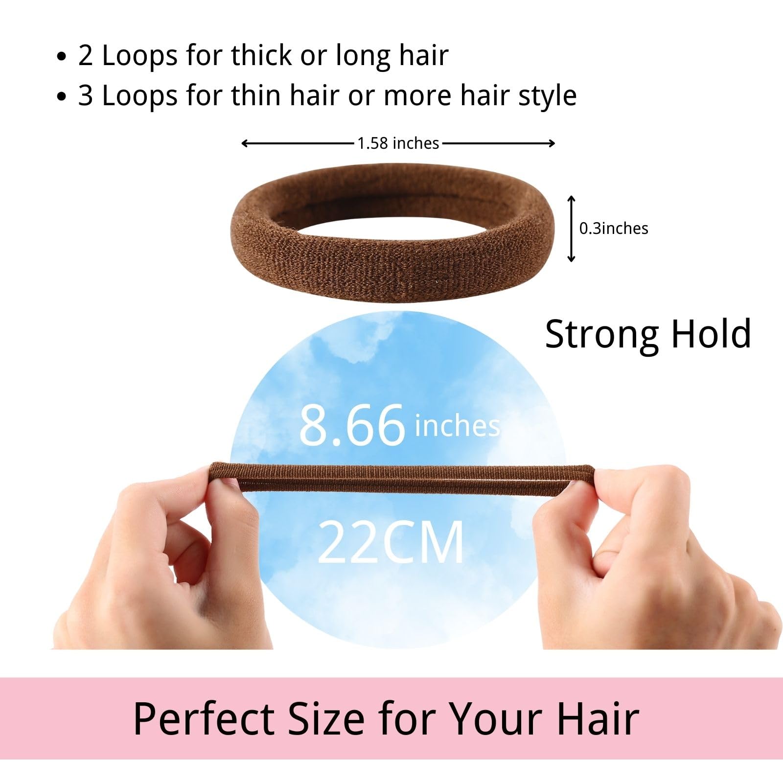 LuSeren seamless nylon hair ties close up showing soft stretchable material