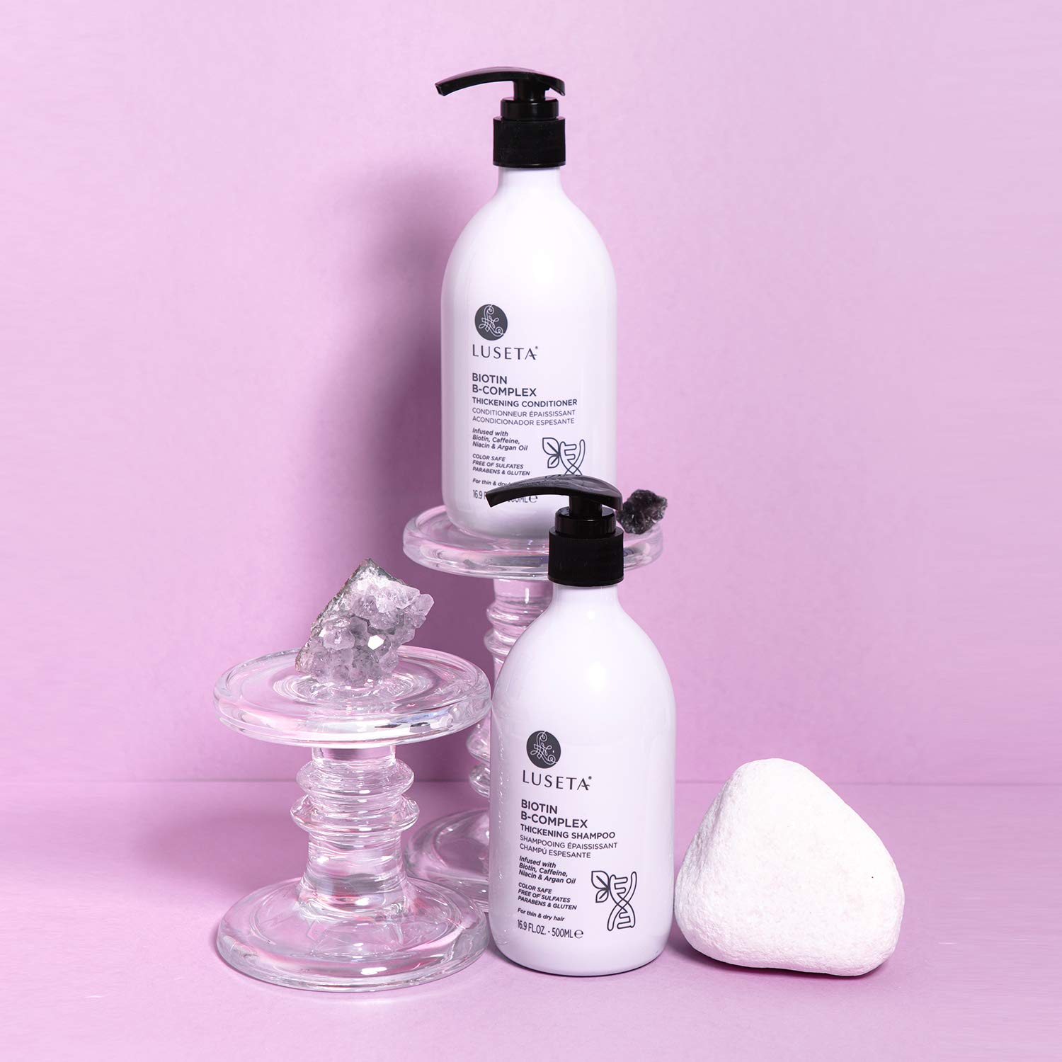 Luseta Biotin B-Complex Conditioner bottle front promoting strengthening and detangling