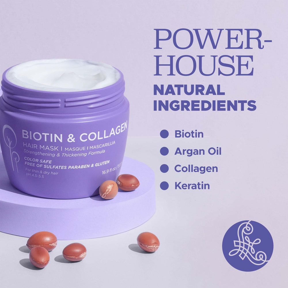 Aplicación de Luseta Biotina y Colágeno en cabello húmedo para suavidad.