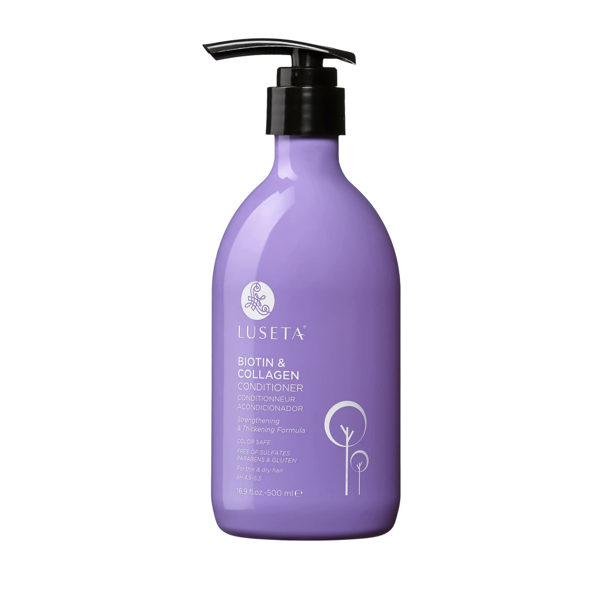 Luseta Biotina y Colágeno acondicionador en botella para cabello nutrido con volumen