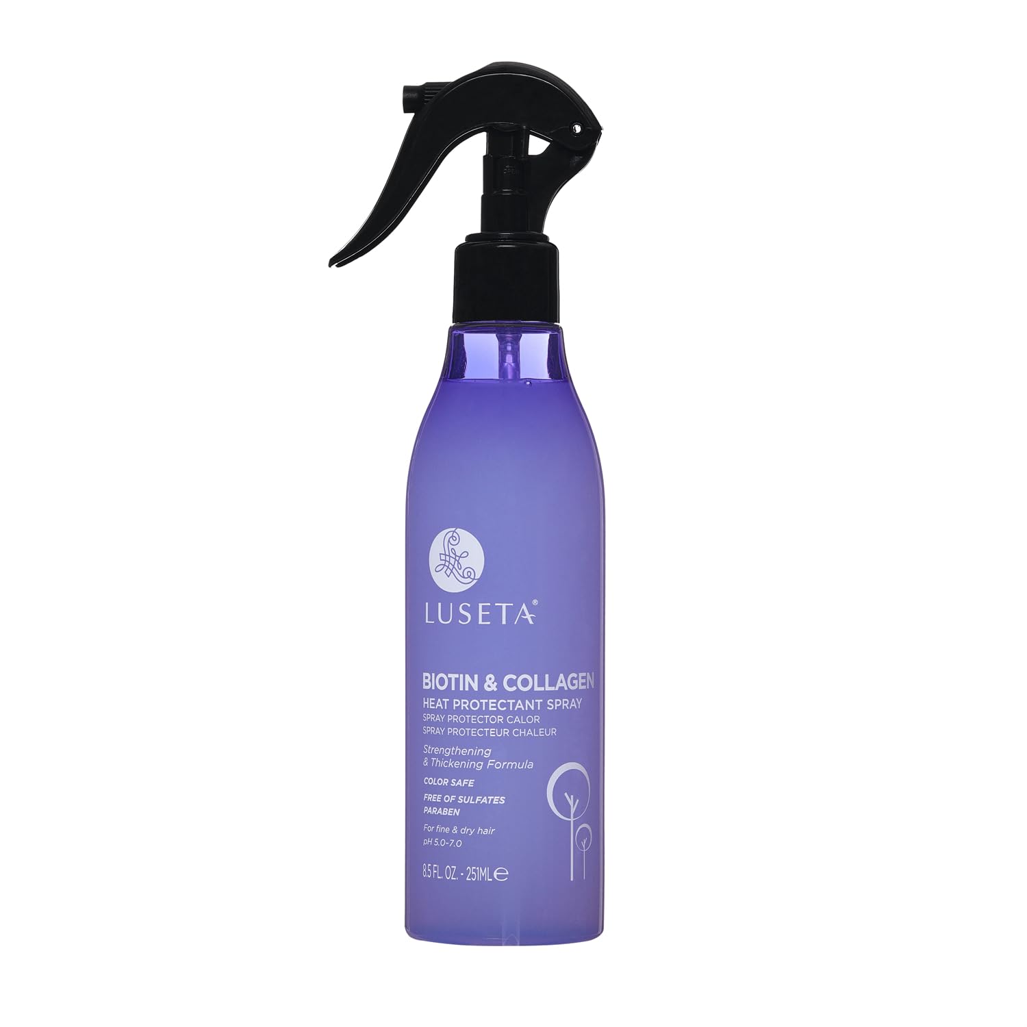 Luseta Biotina y Colágeno proteccion termica aerosol en botella.