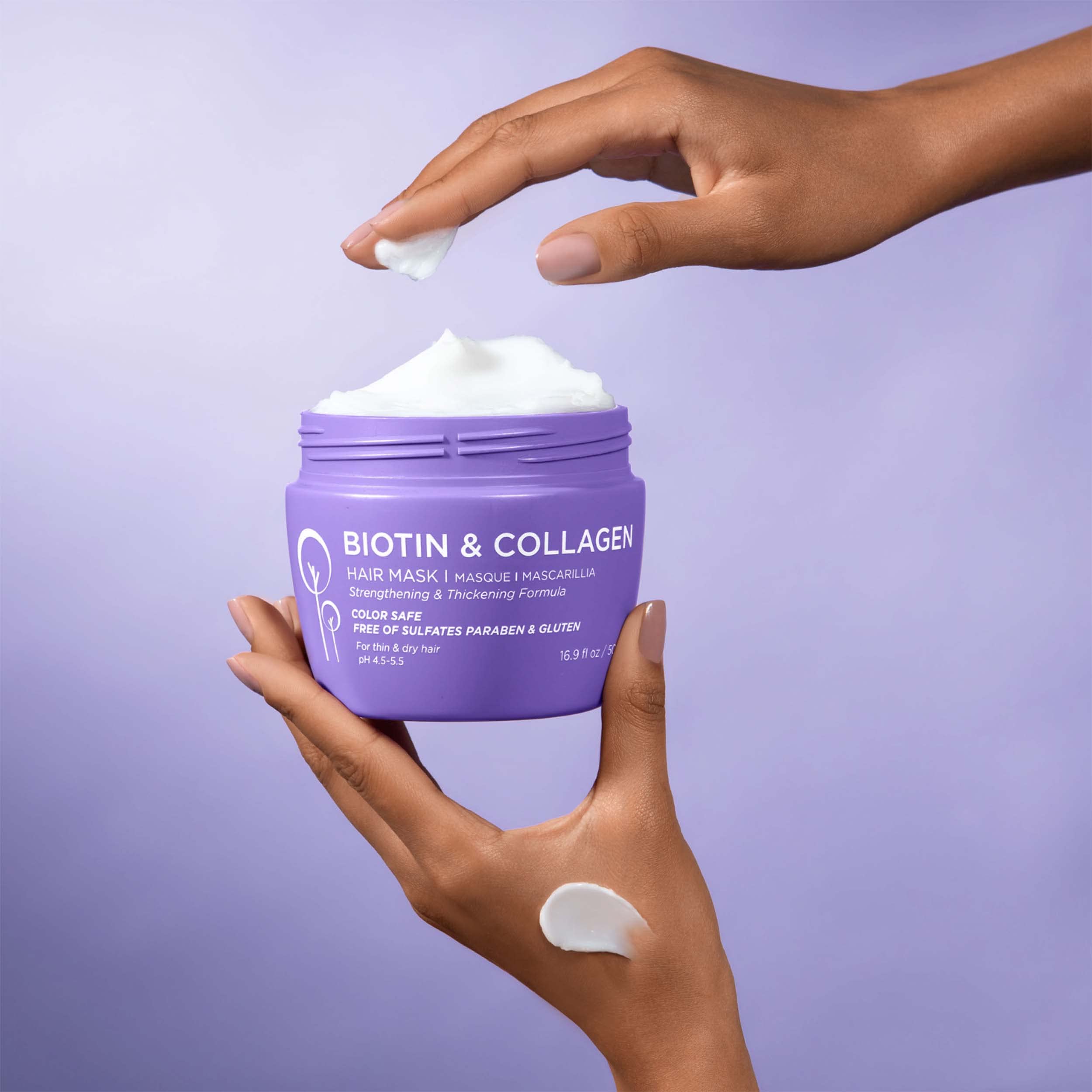 Cabello teñido protegido con Luseta Biotina y Colágeno y humedad.
