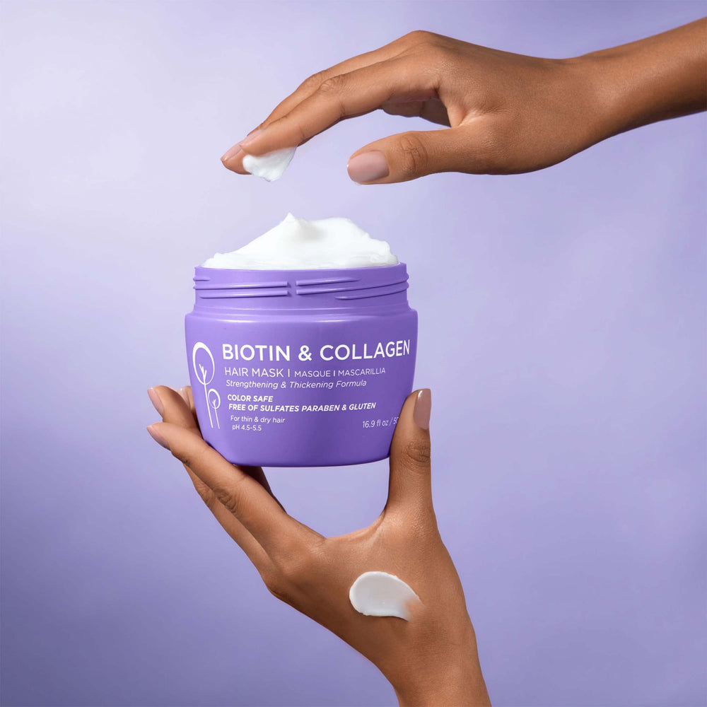 Cabello teñido protegido con Luseta Biotina y Colágeno y humedad.