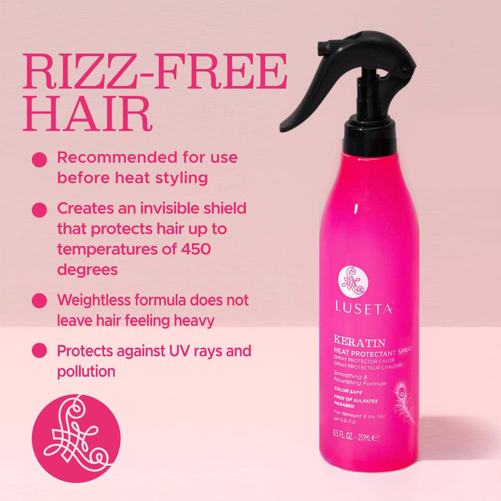 L LUSETA Keartin control del frizz para un acabado limpio y manejable.