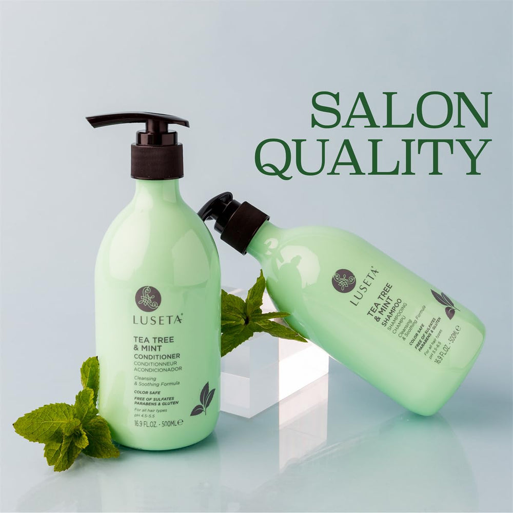 Luseta Peppermint cooling essence highlights refreshing scalp sensation during wash.