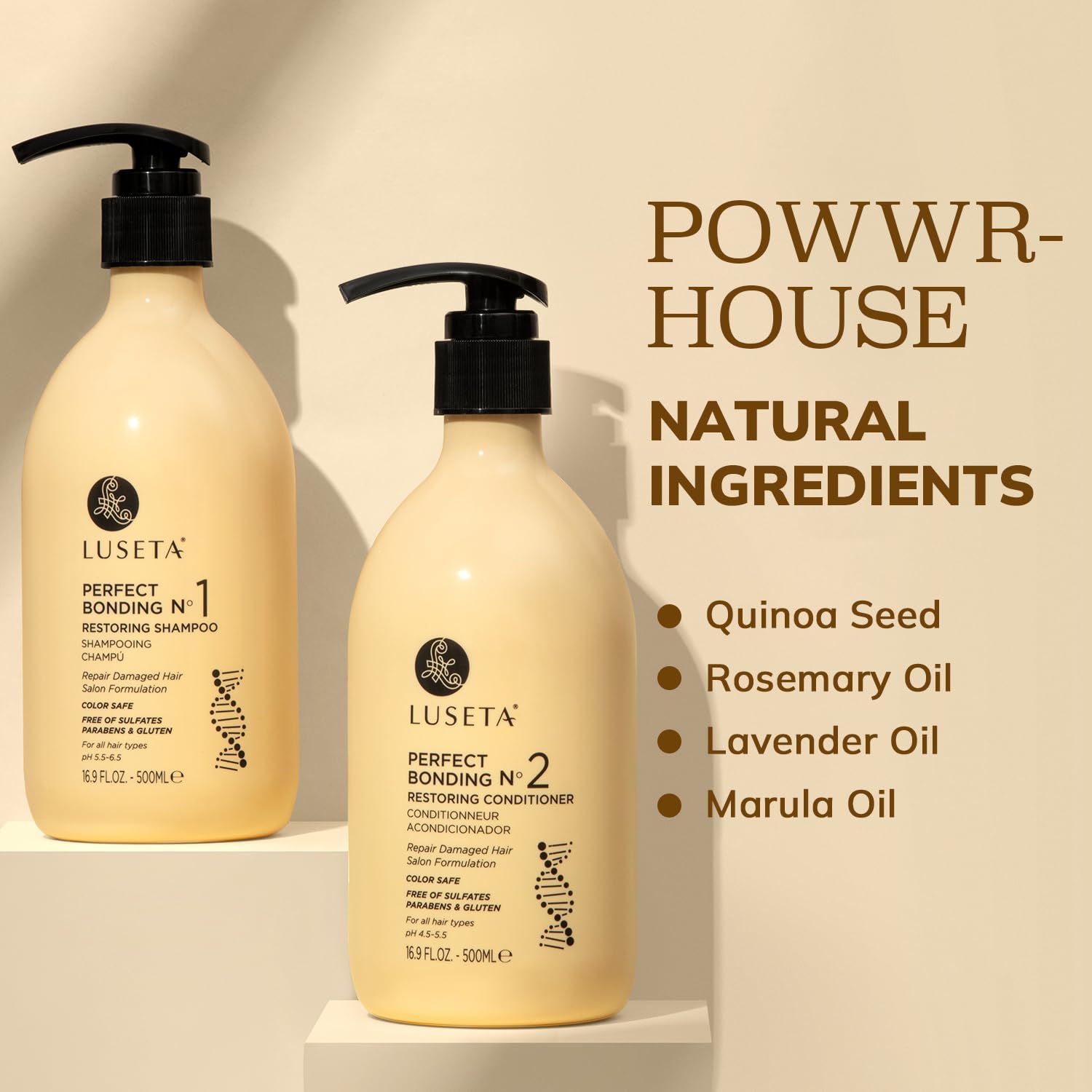 Luseta quinoa seed extract shampoo with rich lather for damaged hair