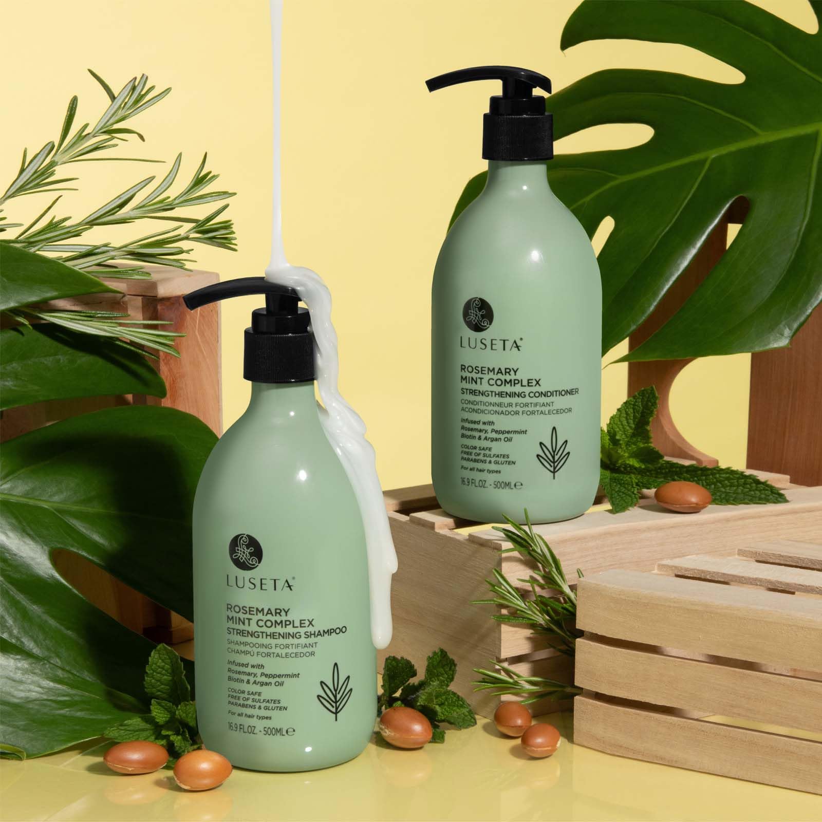 Luseta Rosemary Mint Conditioner bottle supports detangling and frizz control