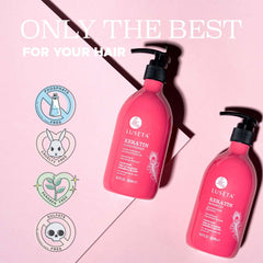 Luseta keratin shampoo lather in use for gentle cleansing.