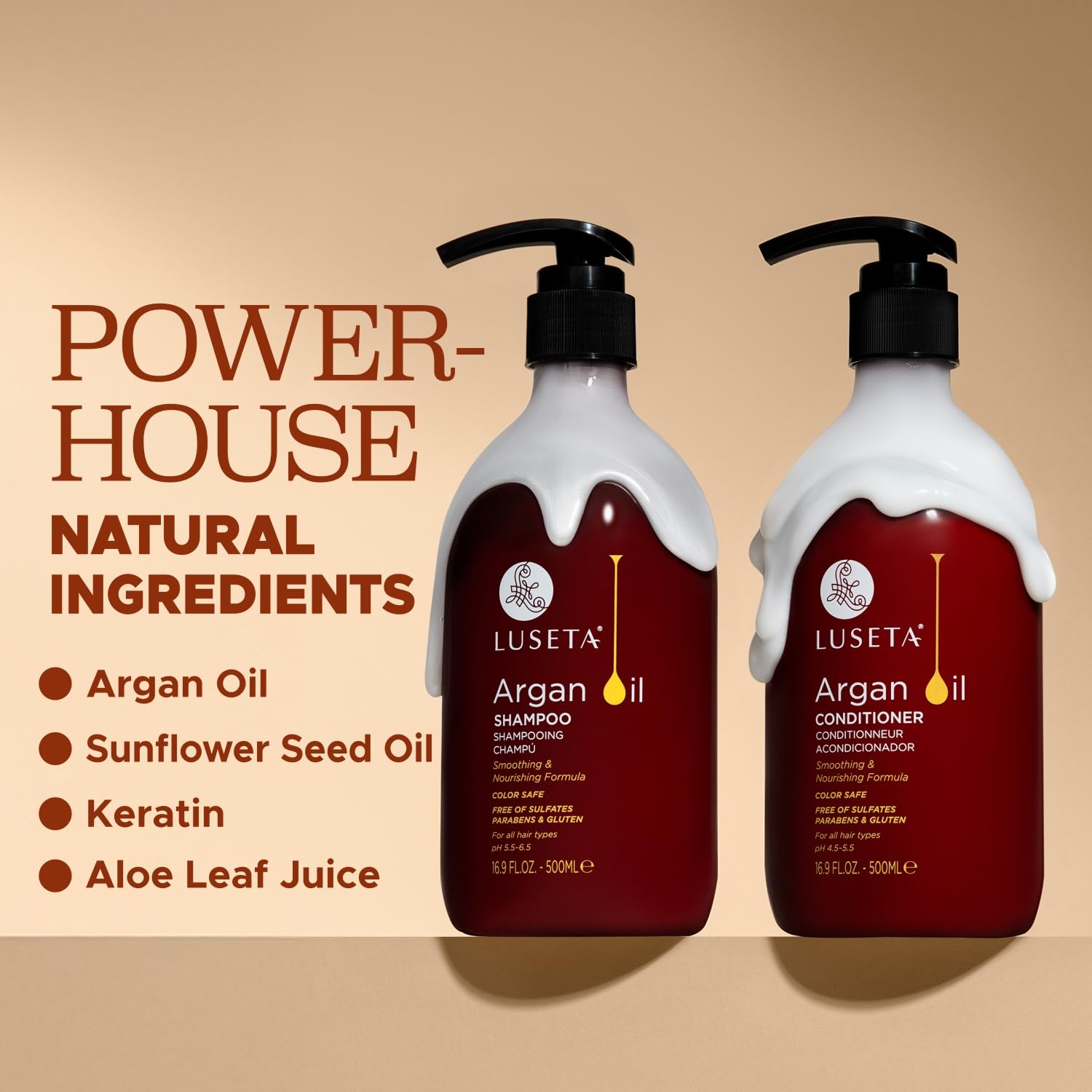Luseta shampoo set packaging highlights complete hair care duo