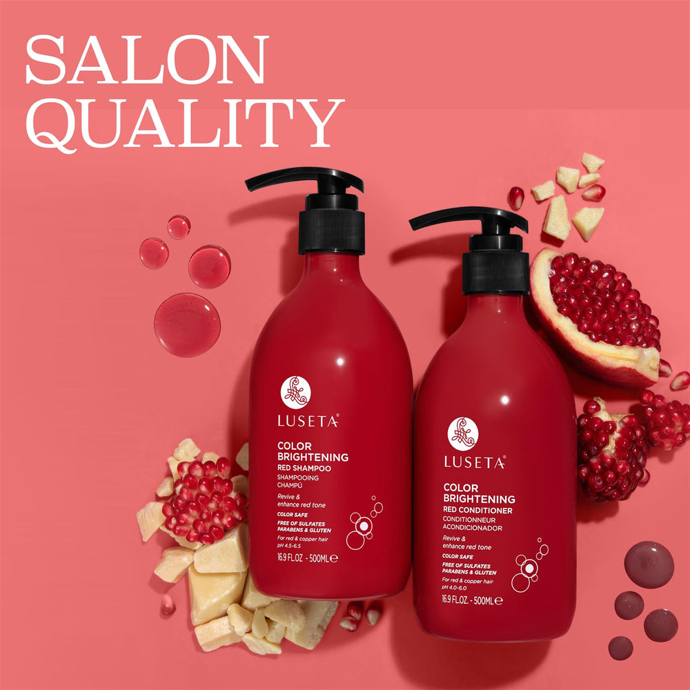 Luseta sulfate-free label on bottle emphasizes gentle cleansing for color-treated hair.
