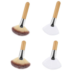 Lusofie fluffy facial brush for foundation application gives a natural finish.