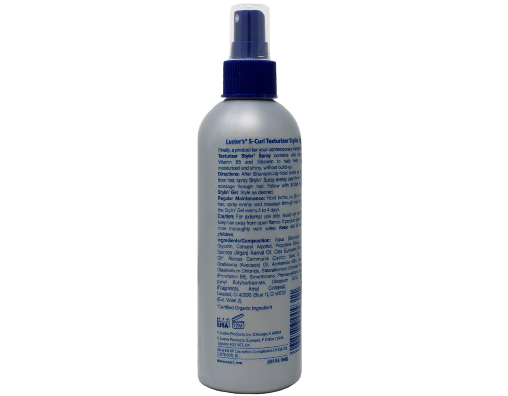 Luster S Curl Texturizer Styling Spray application pump helps refresh curls with shine.