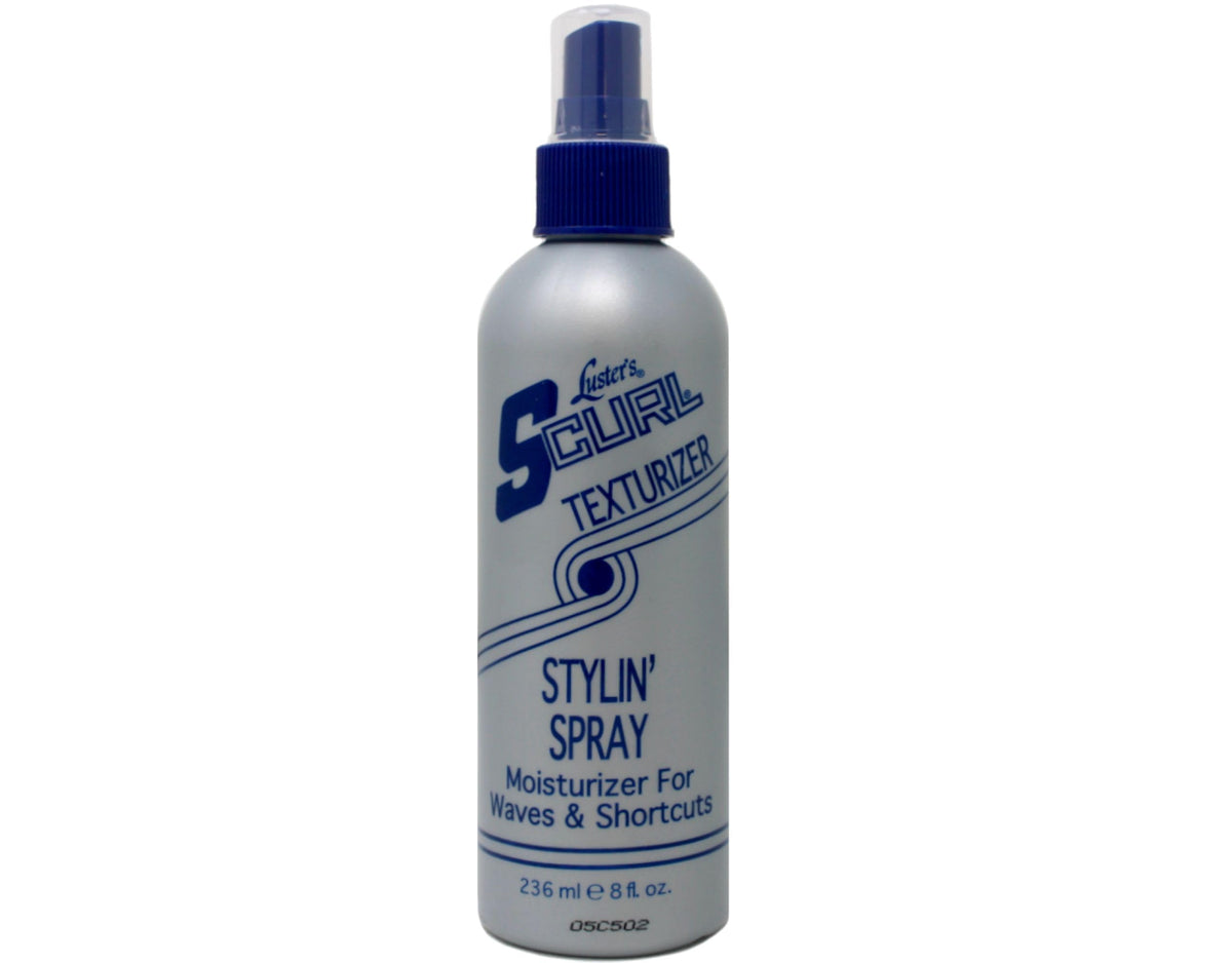 Luster S Curl Texturizer Styling Spray bottle provides light hold for defined waves.