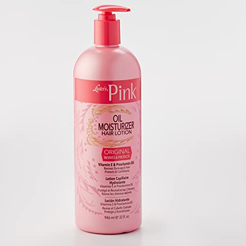 Luster's Pink Oil Moisturizer pump demonstrates easy application.