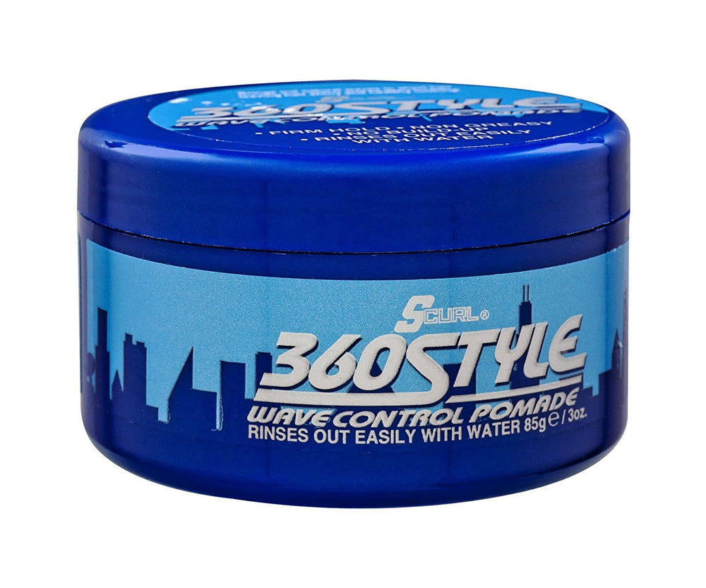 Luster's S-Curl 360 Wave Control Pomade six-pack view signals value for multiple styling needs.